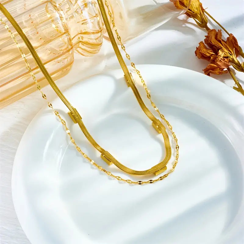 Κολιέ Ρετρό Διπλή Στρώση Sorella Gem | Χρυσό