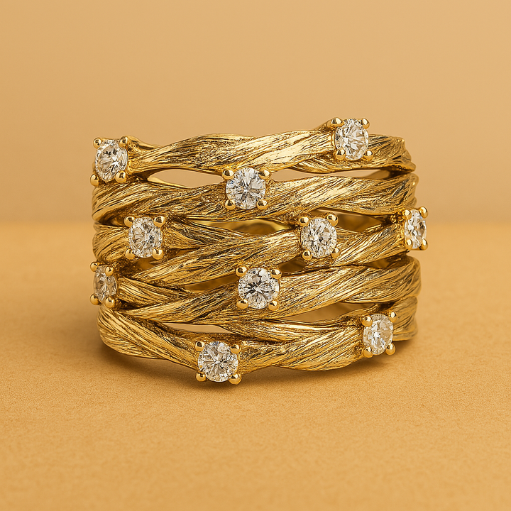 Ροζ Χρυσή Vintage Δαχτυλίδι με Ζιρκόν